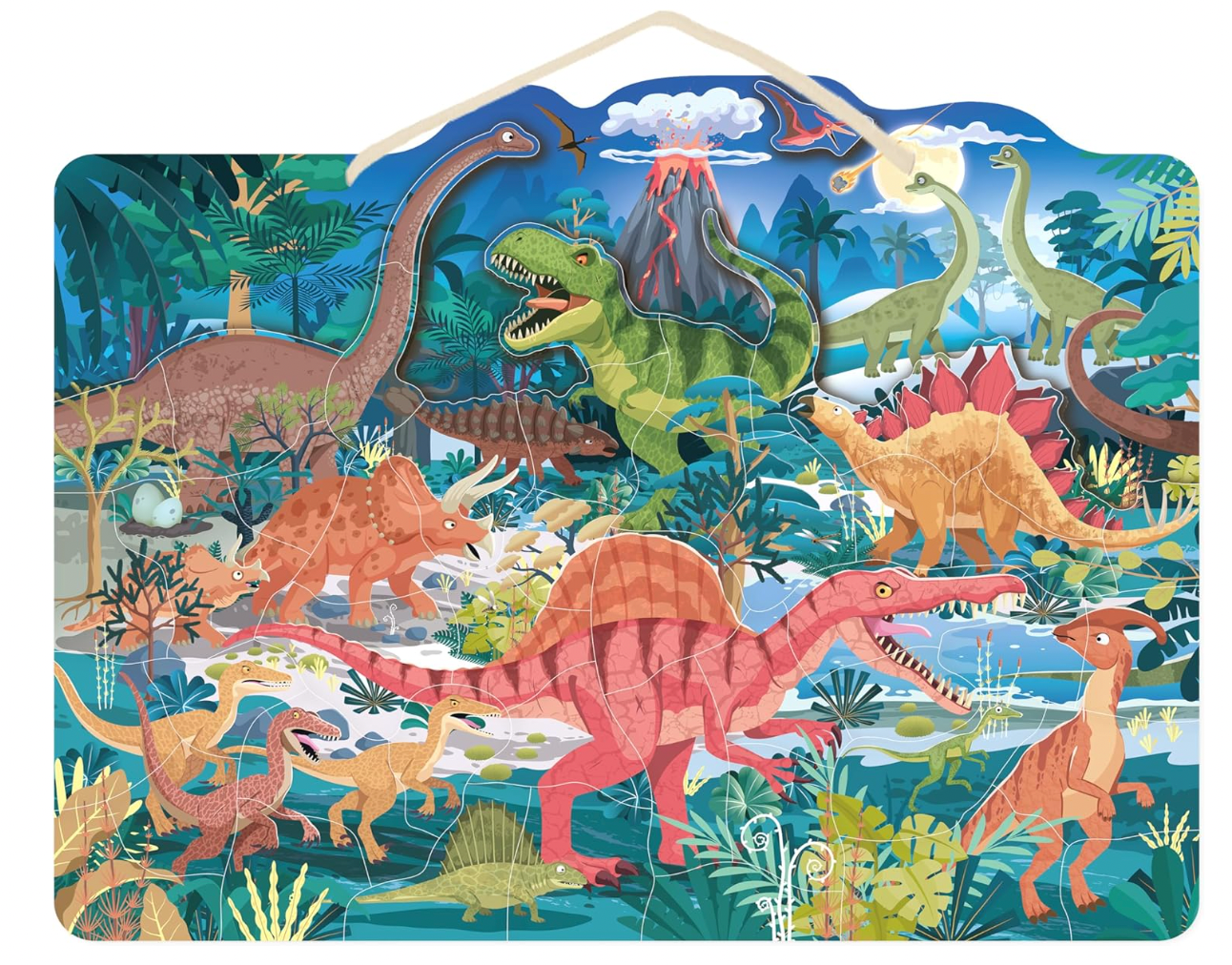 Wooden Magnetic Puzzle - Dinosaur (48 pcs )