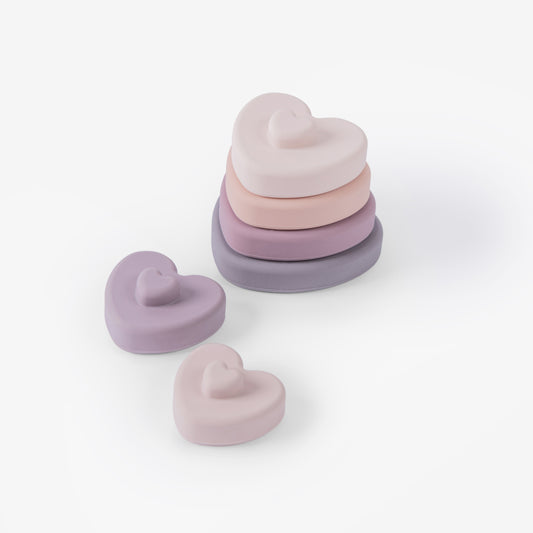 Silicone Heart Stacking Toy