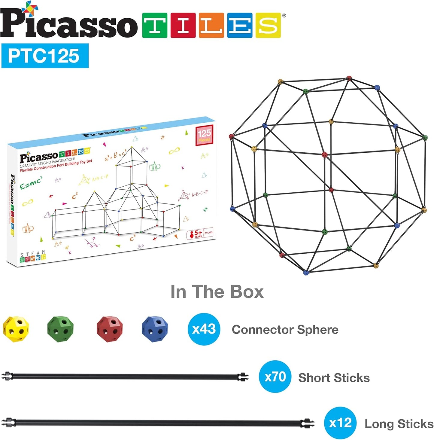 Building Fort - 125 Pcs - Picasso Tiles