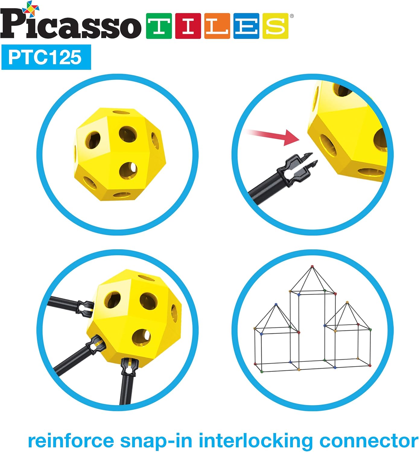 Building Fort - 125 Pcs - Picasso Tiles