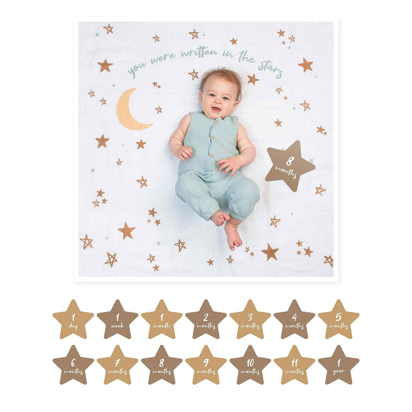 First Year Blanket & Card Set - Estrellas