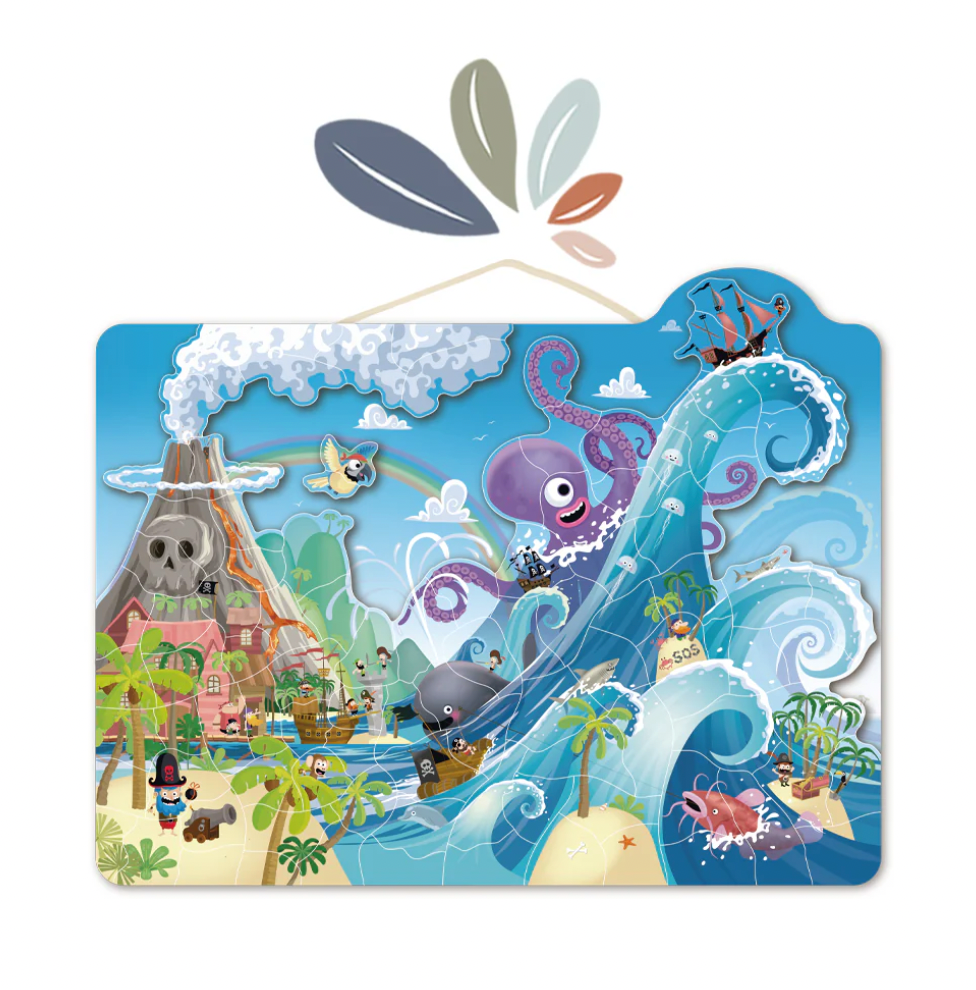 Wooden Magnetic Puzzle - Pirate (100 pcs )