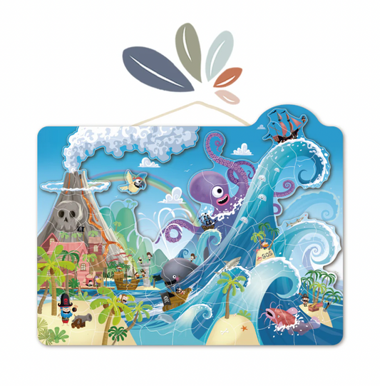 Wooden Magnetic Puzzle - Pirate (100 pcs )